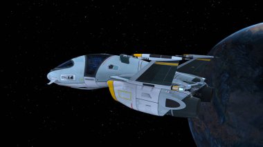 bir uzay gemisi 3d cg render