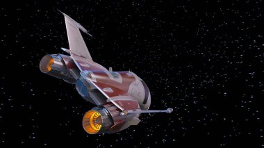 bir uzay gemisi 3d cg render
