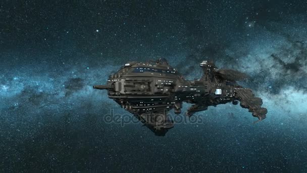 3D CG рендеринг космического корабля — стоковое видео