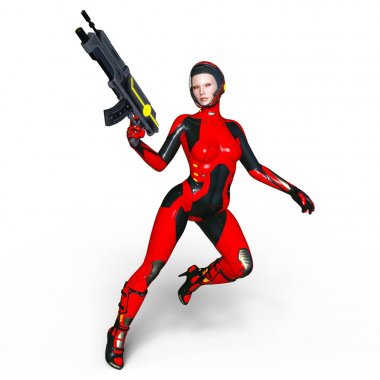 3d cg işleme süper bir kadın