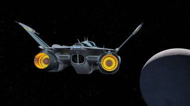 bir uzay gemisi 3d cg render