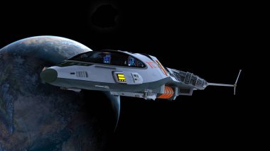 bir uzay gemisi 3d cg render