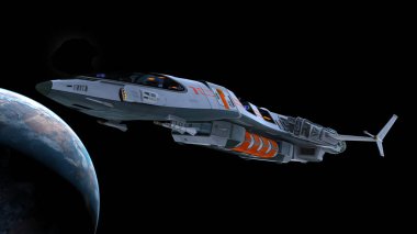 bir uzay gemisi 3d cg render