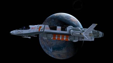 bir uzay gemisi 3d cg render
