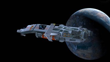 bir uzay gemisi 3d cg render