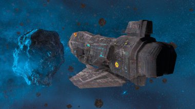 bir uzay gemisi 3d cg render