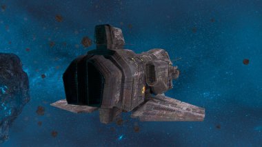 bir uzay gemisi 3d cg render