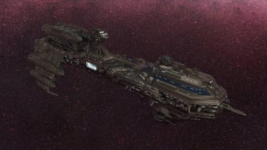 bir uzay gemisi 3d cg render