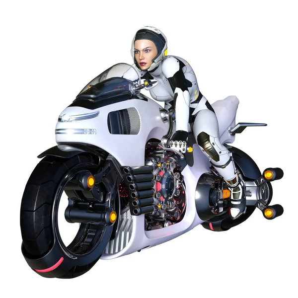 Renderowania 3D cg Rider super Kobieta — Zdjęcie stockowe