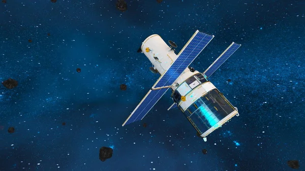 3D CG rendering of the man-made satellite — Stock Photo, Image