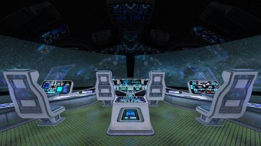 Kontrol odasının 3d cg render