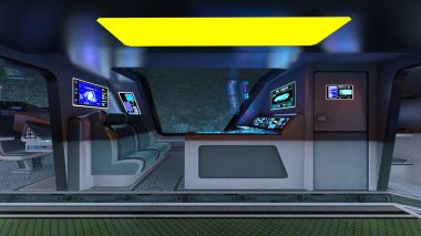 Kontrol odasının 3d cg render