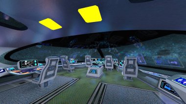 Kontrol odasının 3d cg render