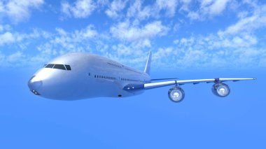 bir uçağın 3d cg işleme