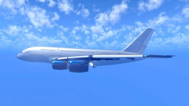 bir uçağın 3d cg işleme