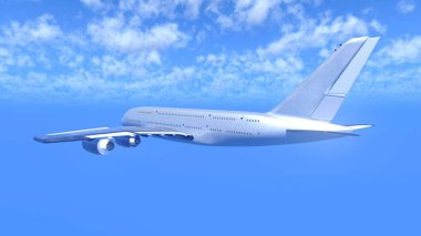 bir uçağın 3d cg işleme