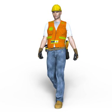 bir işçinin 3d cg işleme