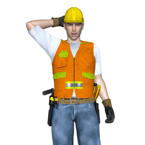 3D CG rendering of a worker — Stock Photo, Image