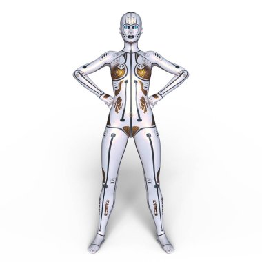 3d cg işleme bir kadın robot