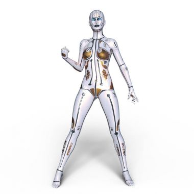 3d cg işleme bir kadın robot