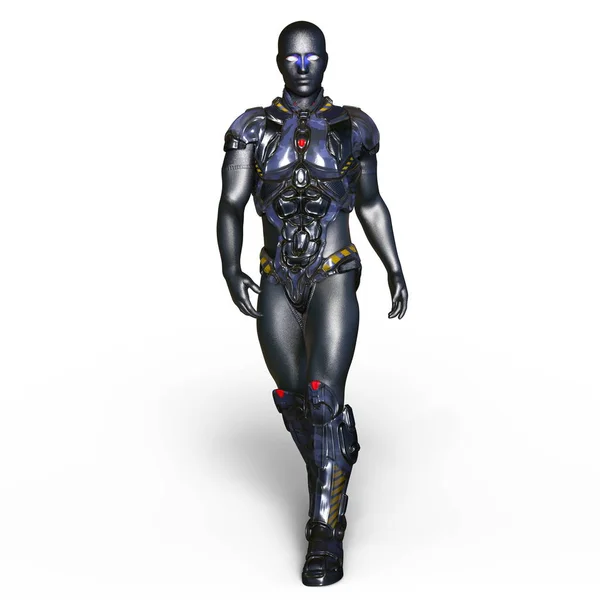 3D cg-rendering av en cyborg — Stockfoto