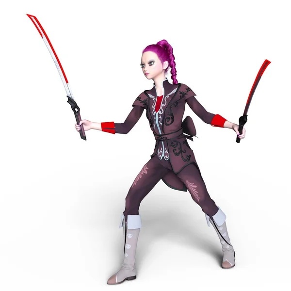 3D CG rendering of a female fencer — Stock Photo, Image