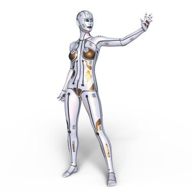 3d cg işleme bir kadın robot