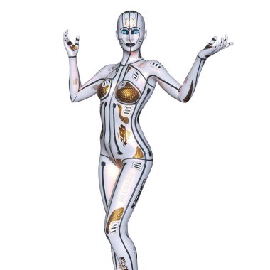 3d cg işleme bir kadın robot