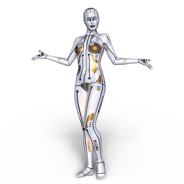 女性ロボットの 3 d cg のレンダリング — ストック写真