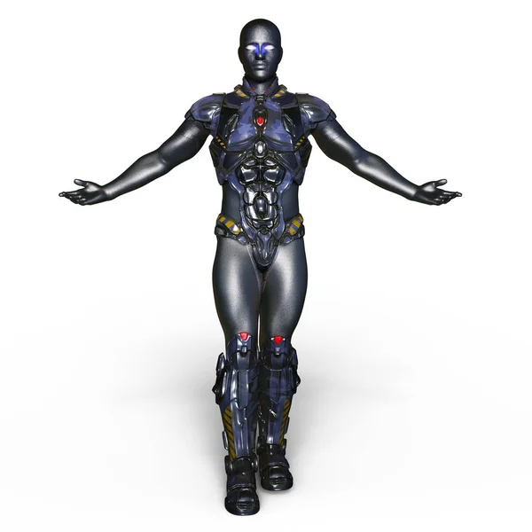 3D vykreslování cg cyborg — Stock fotografie