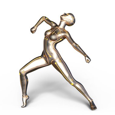 3d cg işleme bir kadın robot