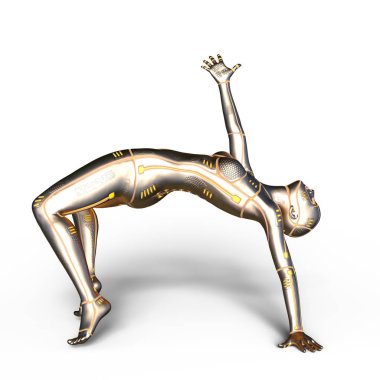 3d cg işleme bir kadın robot