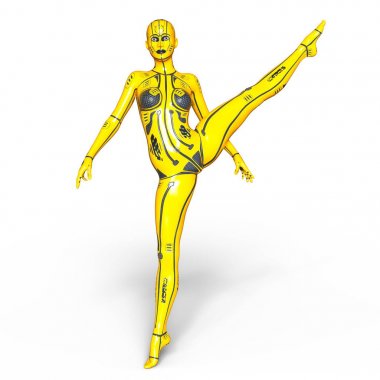 3d cg işleme bir kadın robot