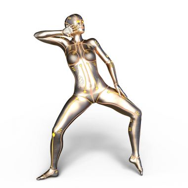 3d cg işleme bir kadın robot