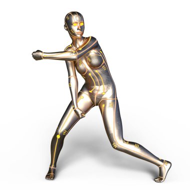 3d cg işleme bir kadın robot