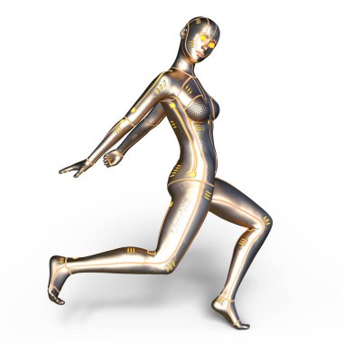 3d cg işleme bir kadın robot