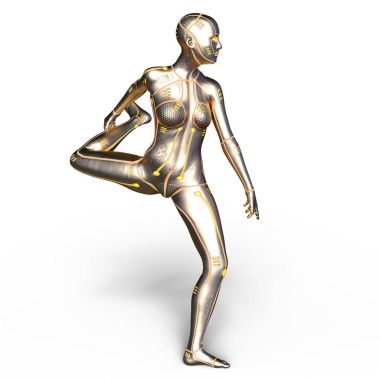 3d cg işleme bir kadın robot