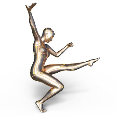 3d cg işleme bir kadın robot