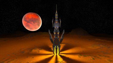 Uzay gemisi 3d cg render