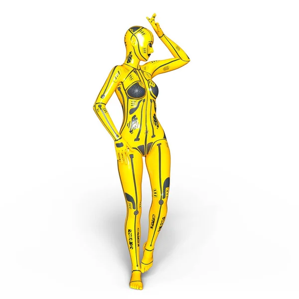 女性ロボットの 3 d cg のレンダリング — ストック写真