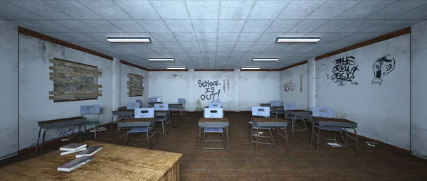 3D CG renderização da sala de aula — Fotografia de Stock