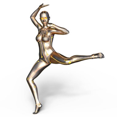 3d cg işleme bir kadın robot