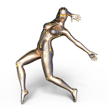 3d cg işleme bir kadın robot