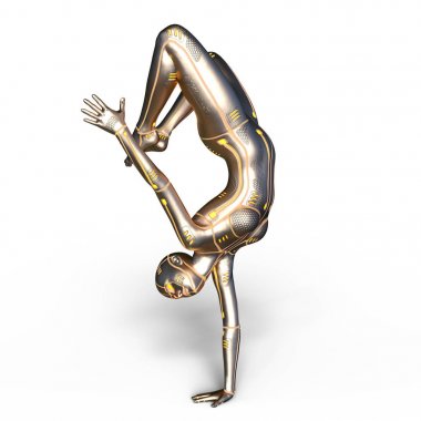 3d cg işleme bir kadın robot