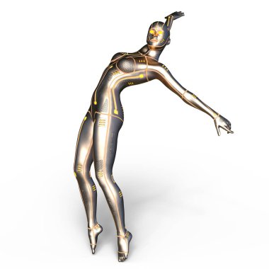 3d cg işleme bir kadın robot