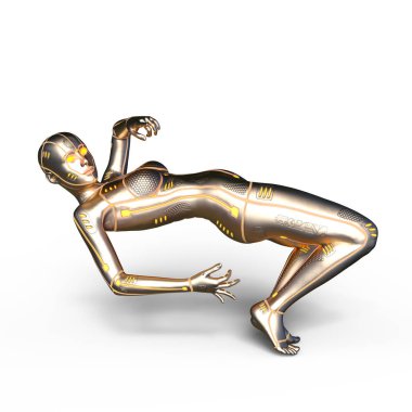 3d cg işleme bir kadın robot