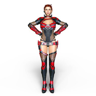 bir kadın savaşçı 3d cg render