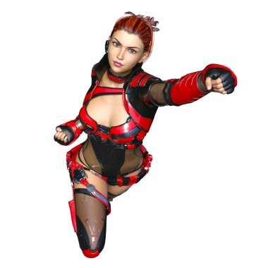 bir kadın savaşçı 3d cg render