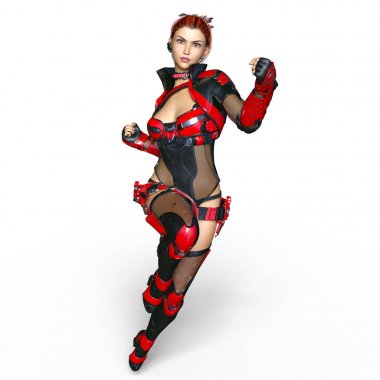 bir kadın savaşçı 3d cg render