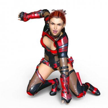 bir kadın savaşçı 3d cg render